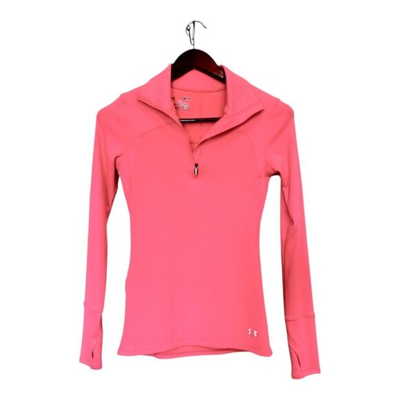 Under Armour Women's Cold Gear Long Sleeve Half Zip Top! Size Small, Pink, EUC! - Picture 5 of 6